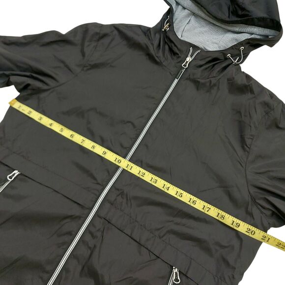 Free Country Windbreaker Mens Medium Black Lined Hooded Full Zip Outdoor Travel - Picture 11 of 12